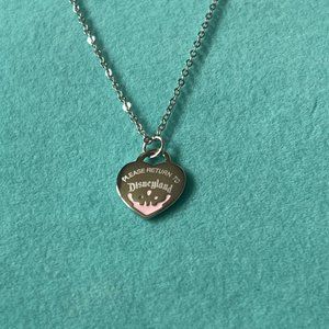 Inspired pink enamel sterling pendant necklace